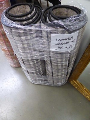 Lot 5376 - Pair of grey and black carpet runners 122x26"