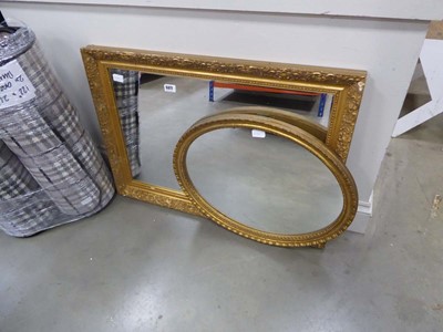 Lot 5377 - Two rectangular and oval mirrors in gilt frames