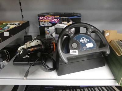 Lot 2215 - Destiny steeling wheel and pedal set along...