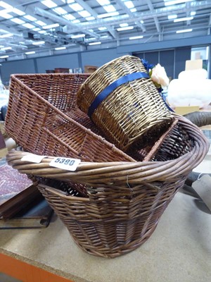 Lot 5390 - Three wicker baskets