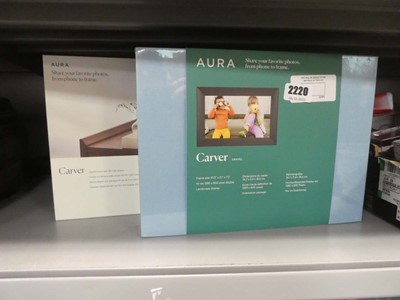 Lot 2220 - 2 boxed Aura digital photo frames
