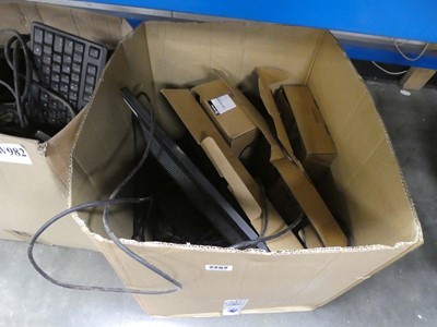 Lot 2252 - 2 boxes containing keyboards, monitors etc.