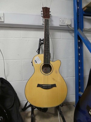 Lot 2255 - Vangoo 6 string electro acoustic guitar, one...