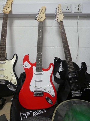 Lot 2257 - 3rd Avenue 6 string electric guitar in red and...