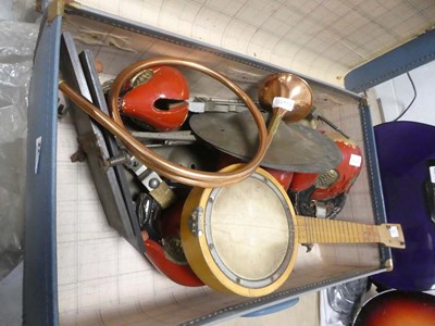 Lot 2264 - Box containing various musical instruments...