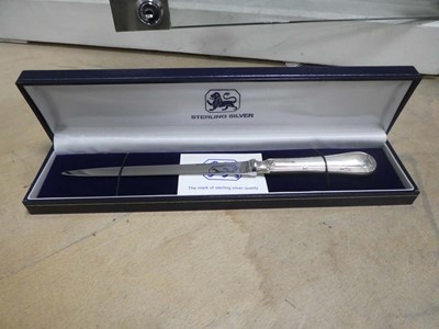 Lot 2282 - Hallmarked silver letter opener in case