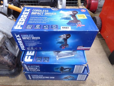 Lot 4407 - Ferrex cordless impact driver, Ferrex electric...