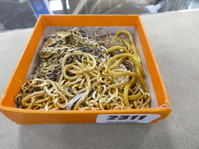 Lot 2311 - Box containing various yellow metal chains