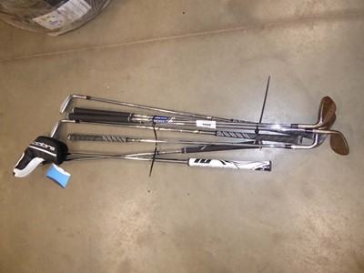 Lot 4450 - Selection of golf clubs, Cobra putter etc