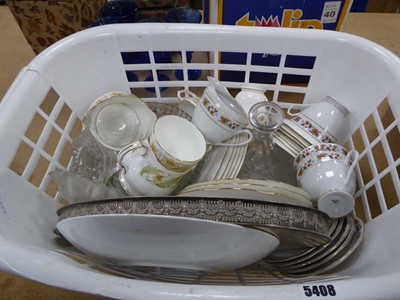 Lot 5408 - Box containing a silver plated serving tray...