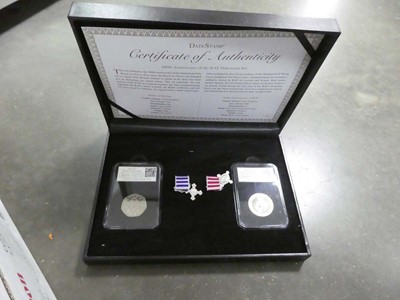 Lot 2335 - Box containing commemorative coins and 100th...