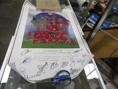 Lot 2339 - Signed poster of Liverpool FC Champions League...