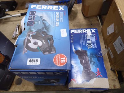 Lot 4516 - Boxed Ferrex cordless circular saw 40v and...