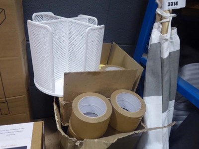 Lot 3316 - Rolls of brown tape, sticky labels etc