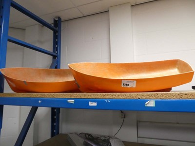 Lot 2388 - 2 model boat hulls