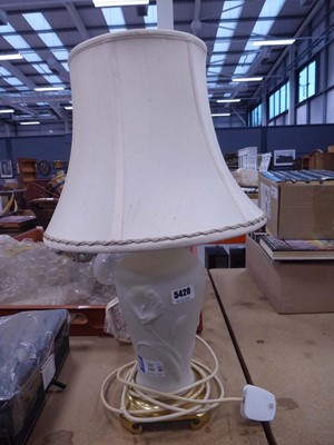 Lot 5420 - Lily patterned table lamp with shade