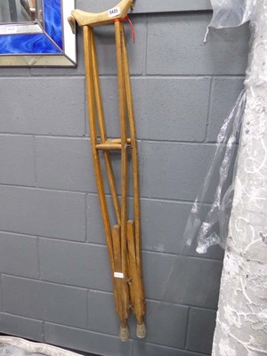 Lot 5435 - Pair of vintage crutches