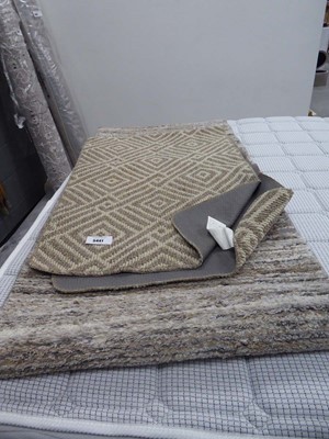 Lot 5441 - 2 diamond patterned and stripped carpet runners