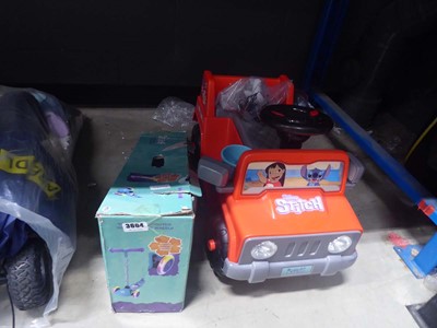 Lot 3604 - Ride on Disney Stich car plus a Stitch turn...
