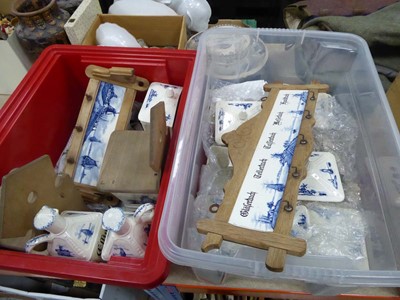 Lot 5456 - 2 boxes containing a qty of Dutch blue and...