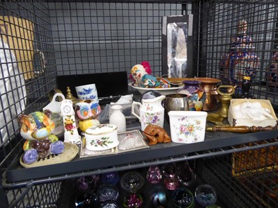 Lot 5493 - Cage containing miniature Crown Derby jug,...