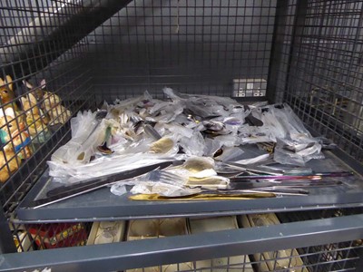 Lot 5500 - Cage containing collection of flatware