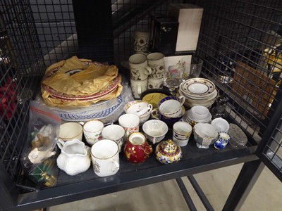 Lot 5505 - Cage containing coffee cups plus plates and...