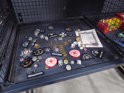 Lot 5512 - Cage containing cloth and metal St. Johns and...