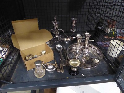 Lot 5518 - Cage containing silver plated flat ware plus...