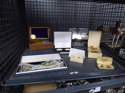 Lot 5519 - Cage containing gold plated cufflinks plus...