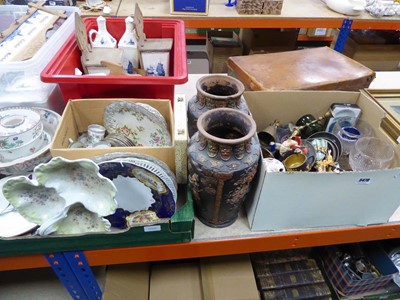 Lot 5470 - 3 boxes containing brass candlesticks, paper...