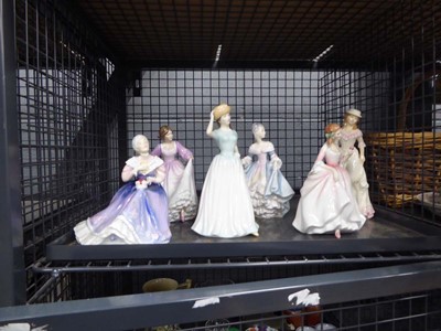 Lot 5524 - Cage containing Royal Doulton ladies (6 in total)