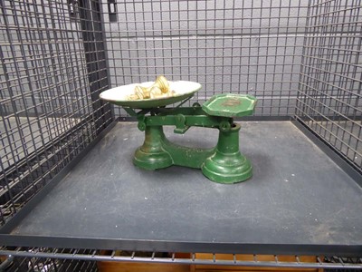 Lot 5529 - Set of scales with brass weights