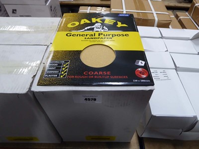 Lot 4579 - Oakey general purpose sandpaper sheets. Coarse...