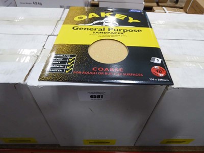 Lot 4581 - Oakey general purpose sandpaper sheets. Coarse...
