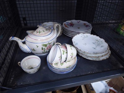 Lot 5489 - Cage containing floral patterned crockery to...