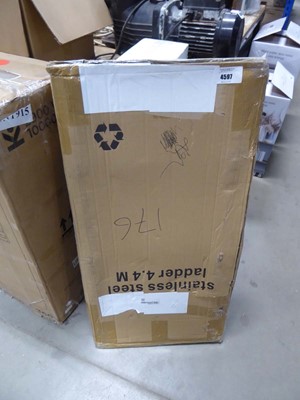 Lot 4597 - Boxed stainless steel ladder