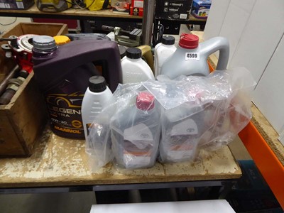Lot 4599 - Assortment of vehicle oils to include Legend...