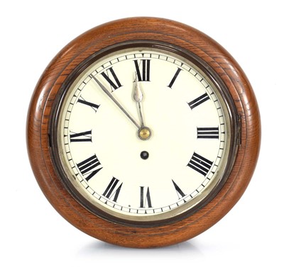 Lot 9 - A late 19th century kitchen clock with a...