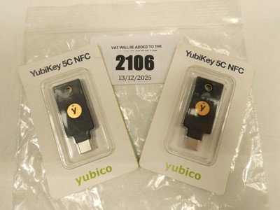 Lot 2106 - 2x Yubico YubiKey 5C NFC two-factor security keys
