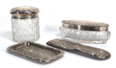 Lot 227 - Three early 20th century silver dressing table...
