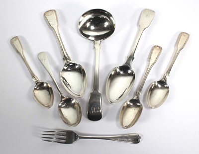 Lot 236 - A George IV silver fiddle pattern sauce ladle,...