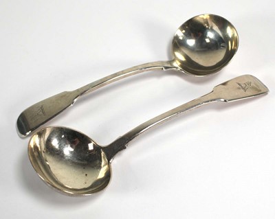 Lot 244 - A pair of George Iv silver fiddle pattern...