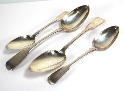 Lot 245 - A near pair of George III silver fiddle...