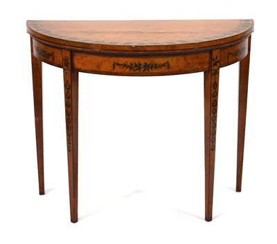 Lot 23 - A Sheraton Revival satinwood, ebony strung and...