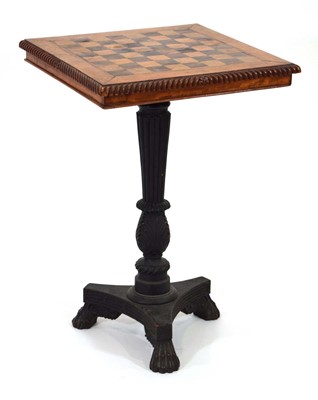 Lot 25 - A 19th century games table with a marquetry...