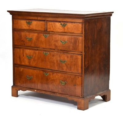 Lot 29 - A George III walnut and crossbanded chest of...
