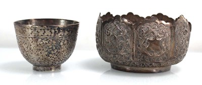 Lot 257 - Two Anglo-Indian metalware bowls, each...