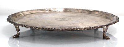 Lot 258 - An Edwardian silver salver with piecrust...