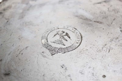 Lot 258 - An Edwardian silver salver with piecrust...